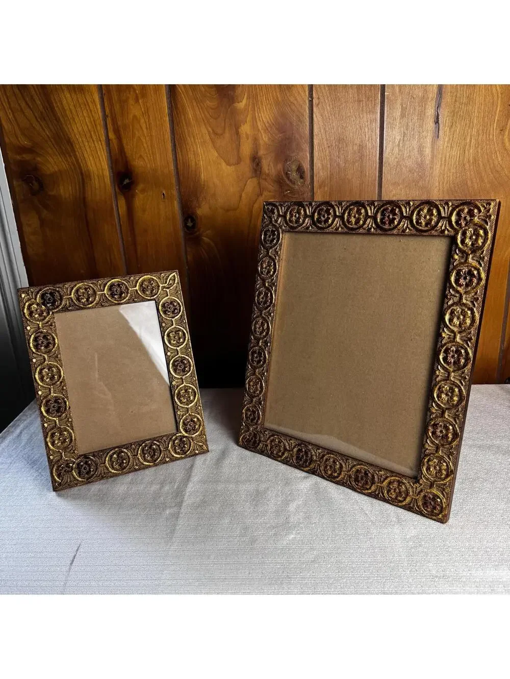 Vintage Martin Aborn Picture Frame Set 5x7 & 8x10 Ornate Gold Bronze